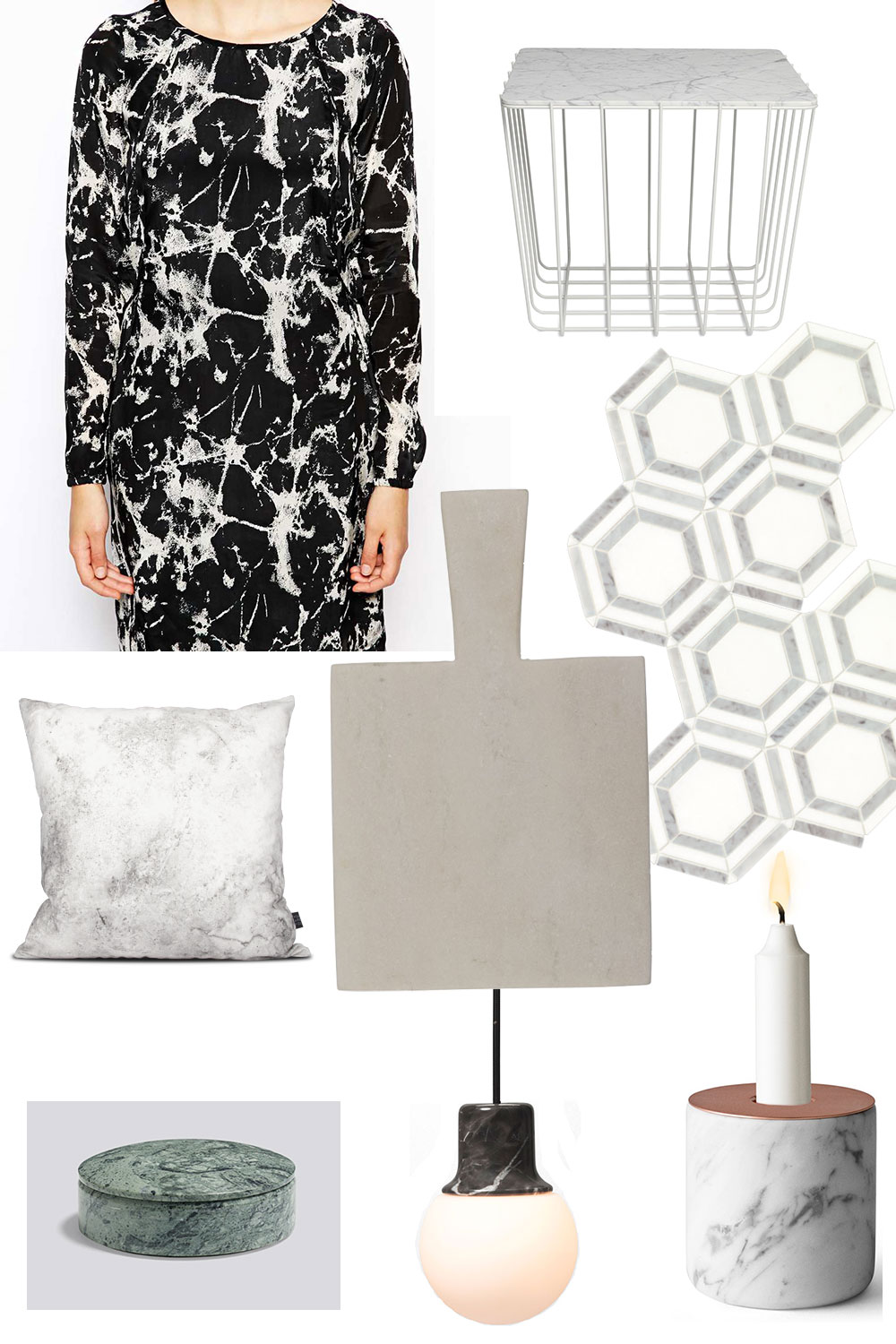 Marble trend 2015 : Hannah in the house Marble-moodboard