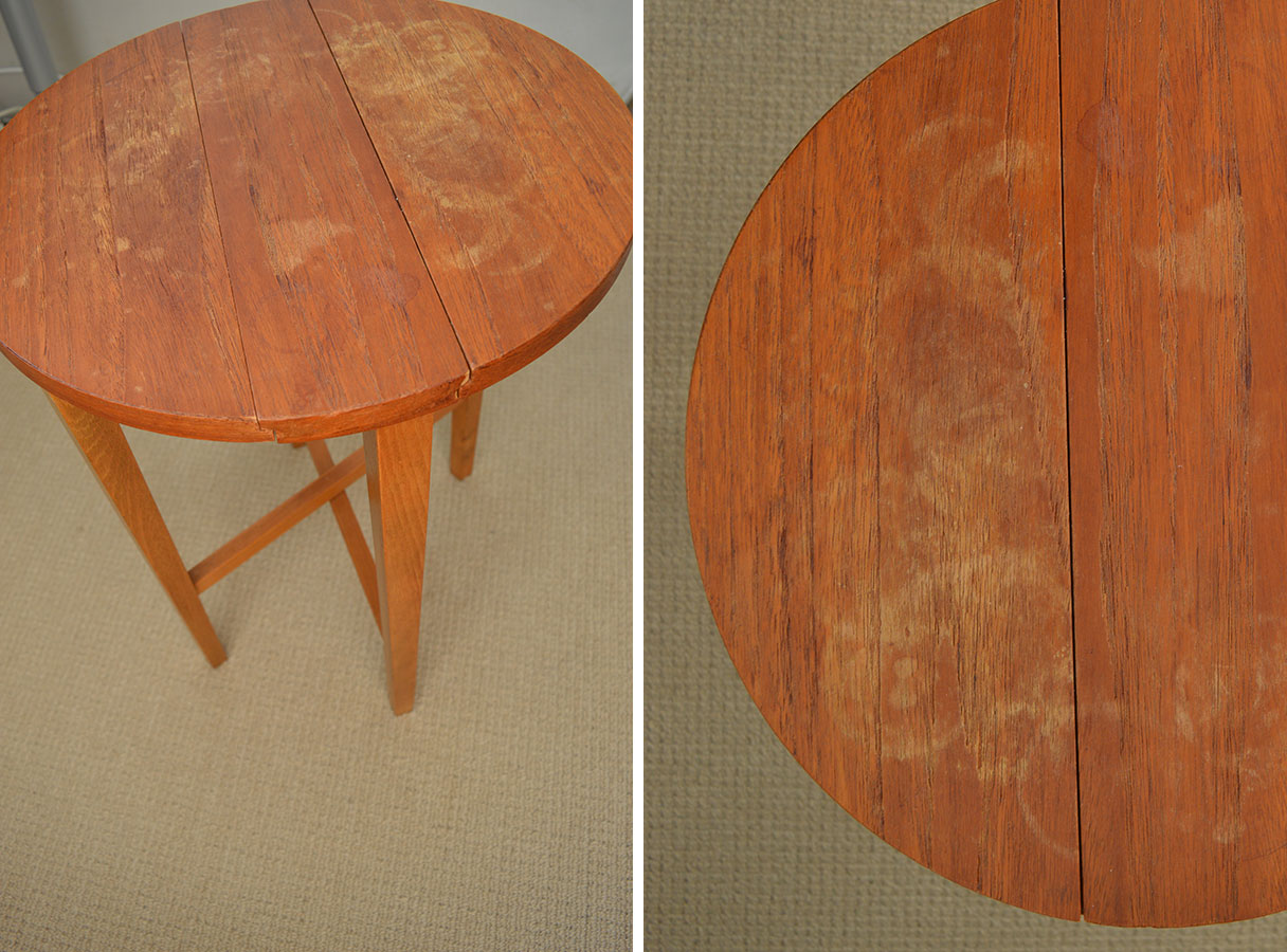 DIY : A very easy tutorial on how to restore wooden table tops. TABLE-BEFORE