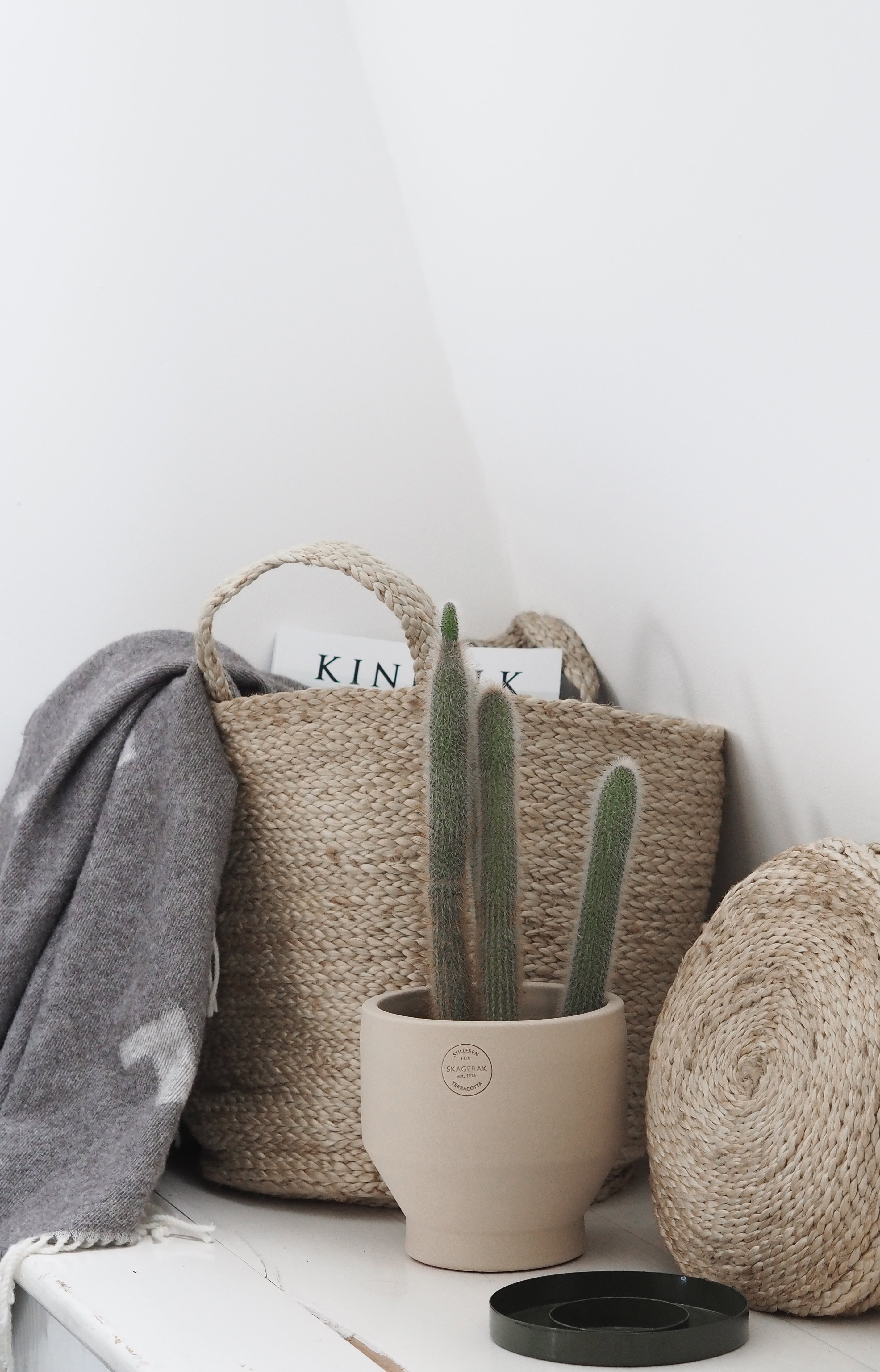 Natural neutrals. Scandi design, Woven baskets and cacti