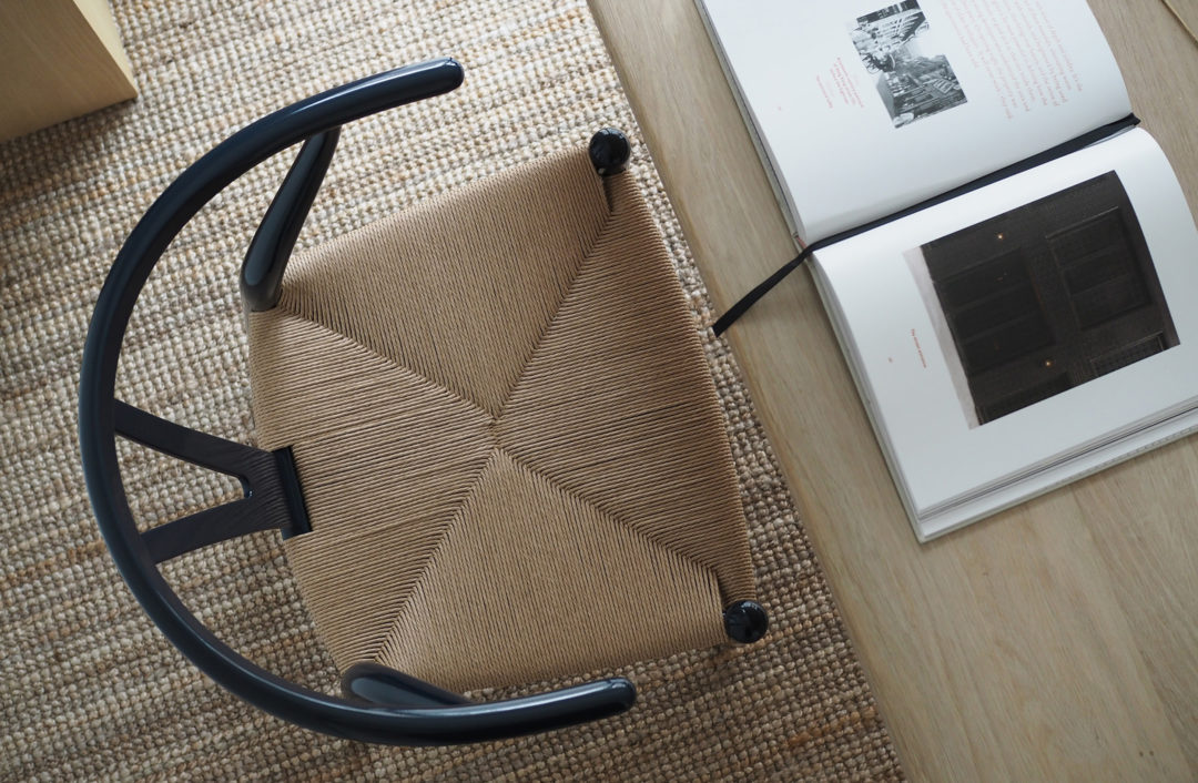 Hans J.Wegner's CH24 Wishbone chair goes blue for his 106th birthday